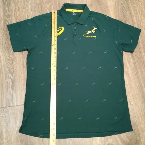 Asics South Africa Rugby Springboks Polo M/L read - Picture 3 of 5